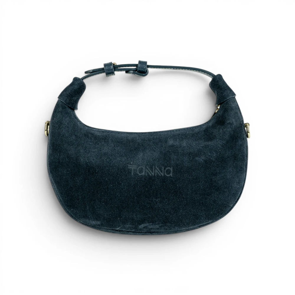 Geanta din piele naturala Blug Denim suede Mini Moon