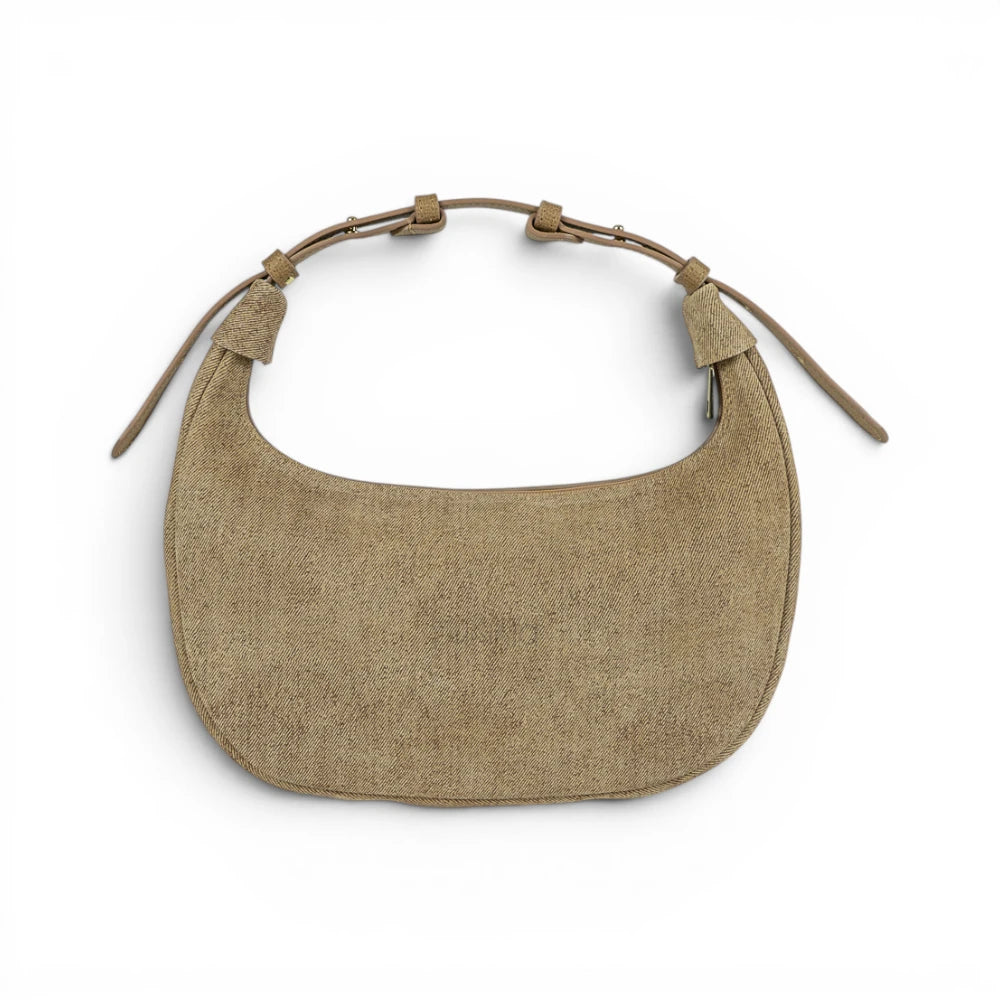 Geanta din piele naturala Cappuccino Blug Suede Moon Medium