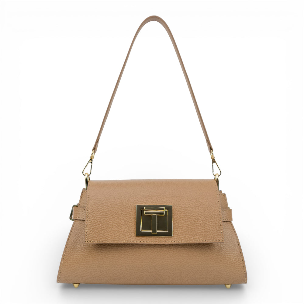 Geanta din piele naturala Mocca Mousse Bella Imagine principală a produsului