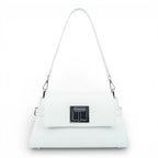 Geanta din piele naturala Alb Bella