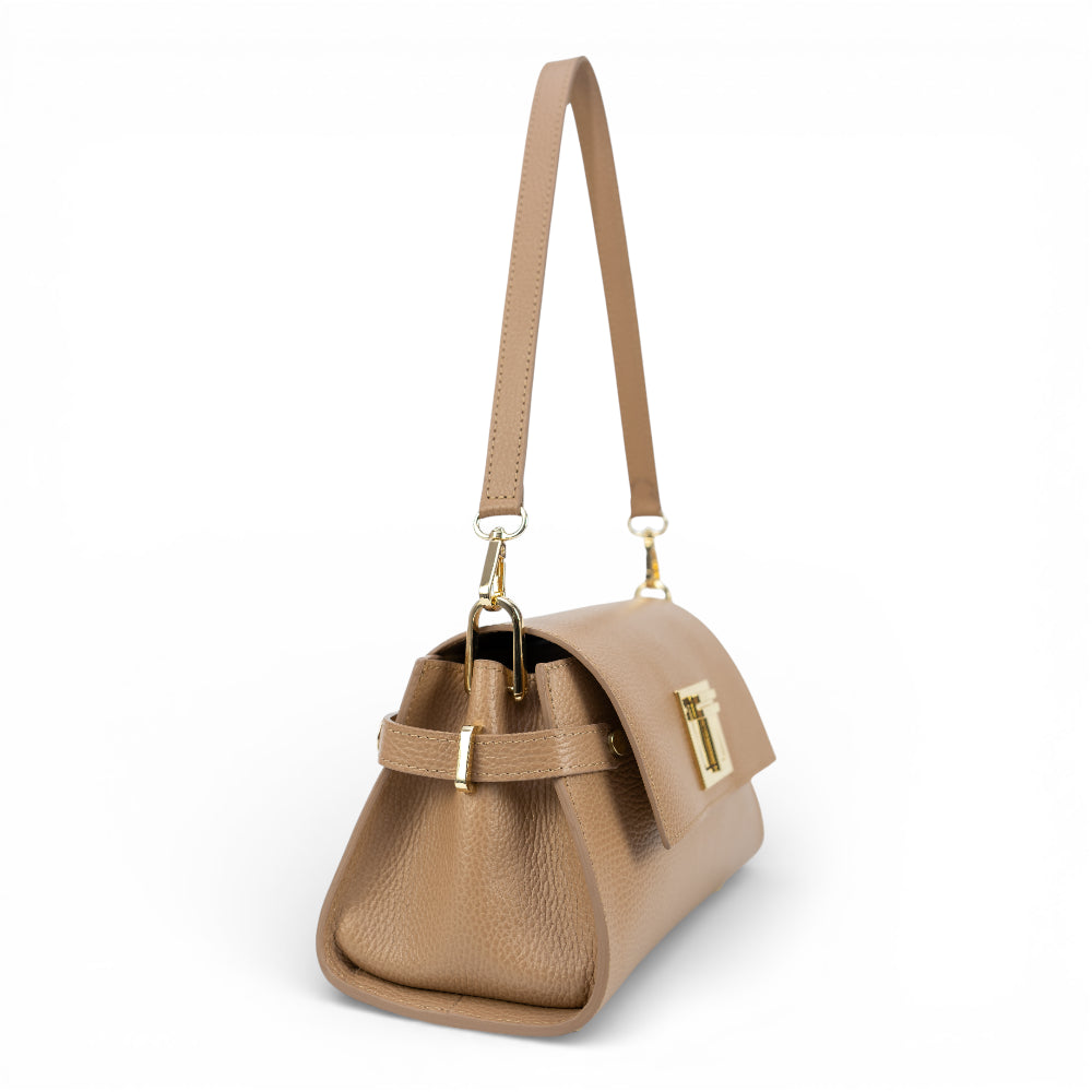 Geanta din piele naturala Mocca Mousse Bella