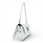 Geanta din piele naturala Alb Bella