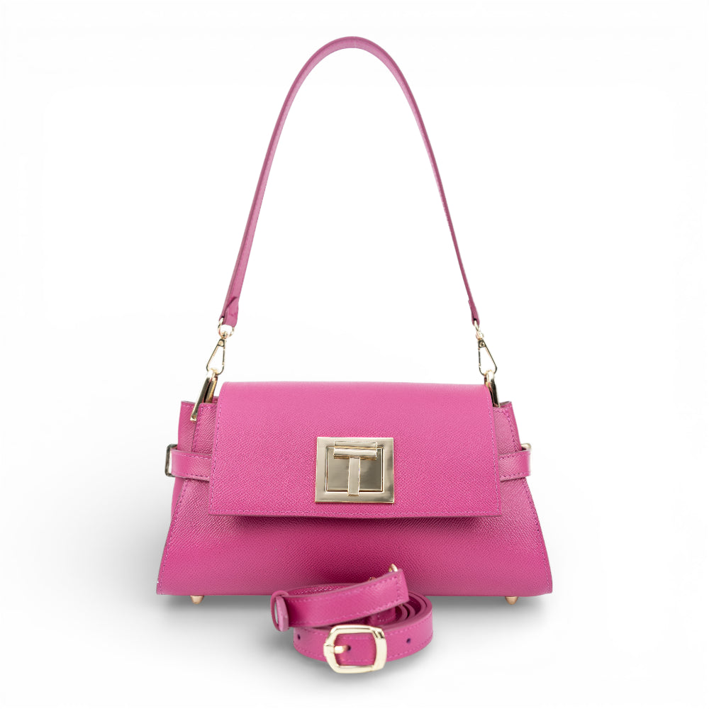 Geanta din piele naturala Fuxia Bella