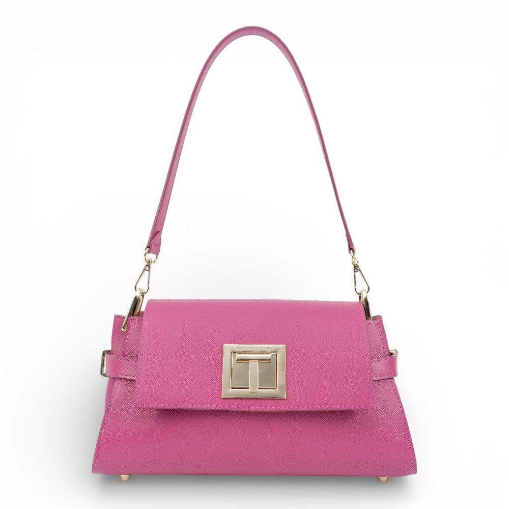 Geanta din piele naturala Fuxia Bella Imagine principală a produsului