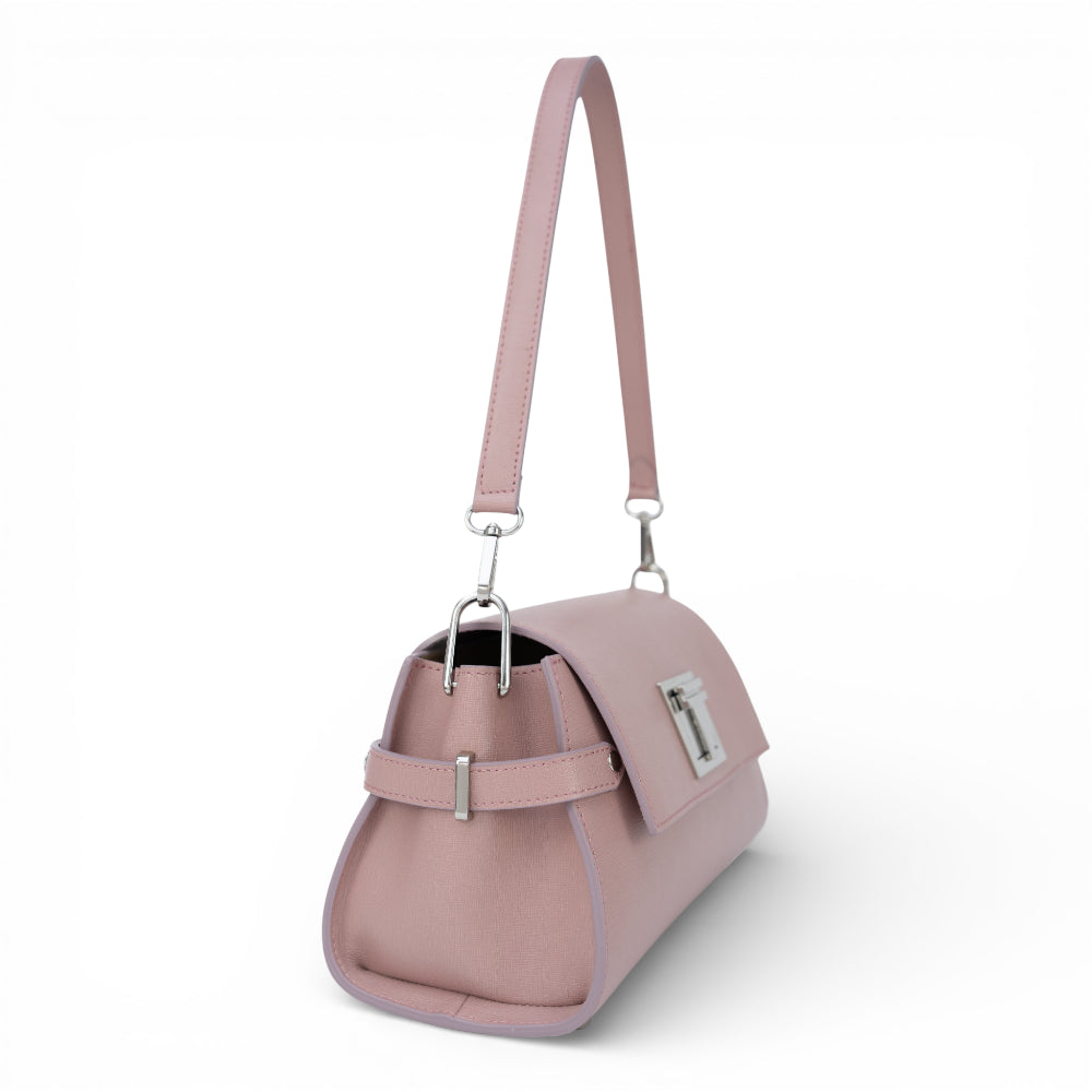 Geanta din piele naturala Roz Nude Bella