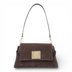 Geanta din piele naturala Espresso suede Bella