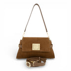 Geanta din piele naturala Coniac suede Bella