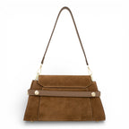 Geanta din piele naturala Coniac suede Bella