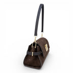 Geanta din piele naturala Espresso suede Bella