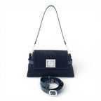 Geanta din piele naturala Bleumarin suede Bella