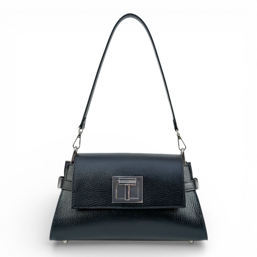 Geanta din piele naturala Negru Bella