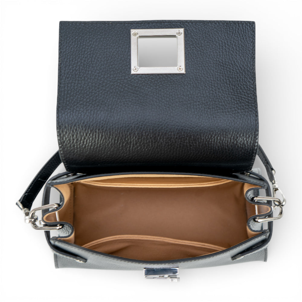 Geanta din piele naturala Espresso suede Bella