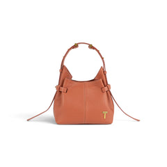 Geanta  din piele bizonata Terracota Micro Boucle