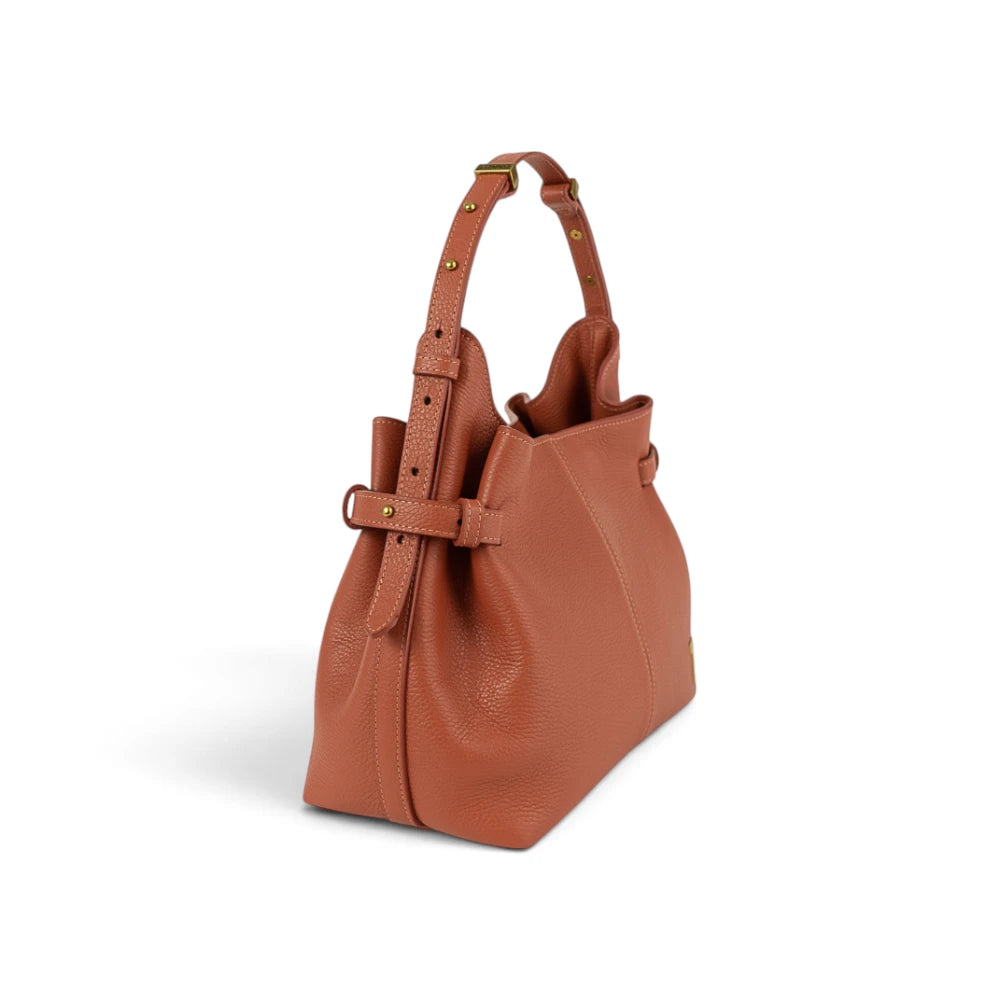 Geanta  din piele Bizonata Terracota Medium Boucle Imagine secundară a produsului