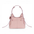 Geanta  din piele bizonata Strawberry mousse Micro Boucle