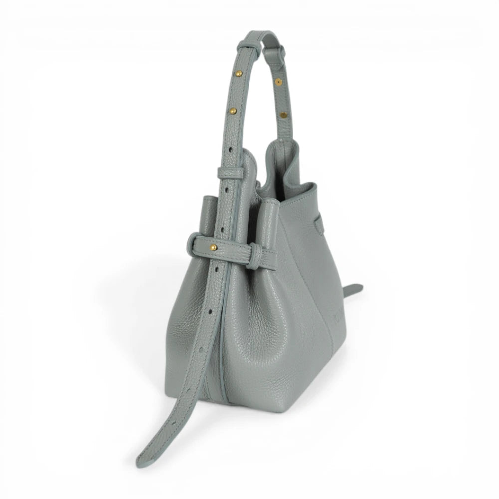 Geanta  din piele bizonata Ice Grey Micro Boucle Imagine secundară a produsului