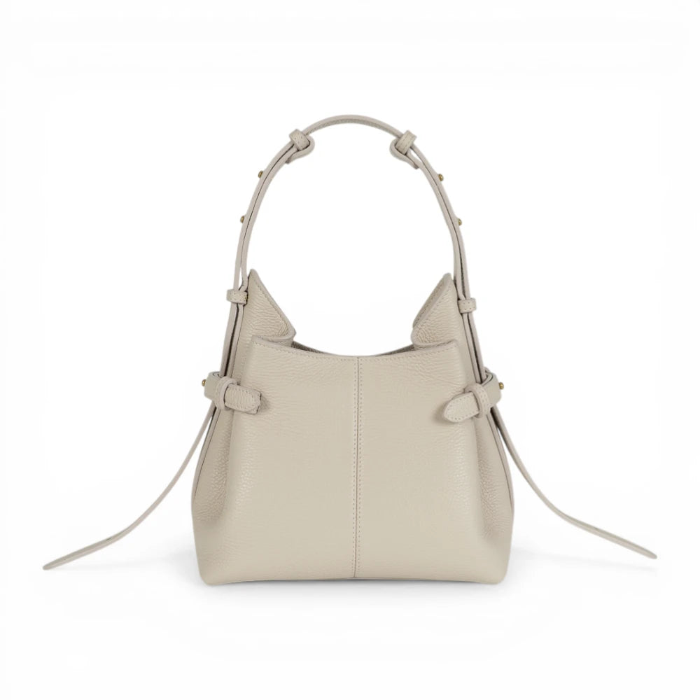 Geanta  din piele bizonata Cream rose Micro Boucle