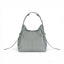 Geanta  din piele bizonata Ice Grey Micro Boucle