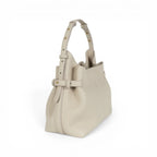 Geanta  din piele bizonata Cream rose Micro Boucle