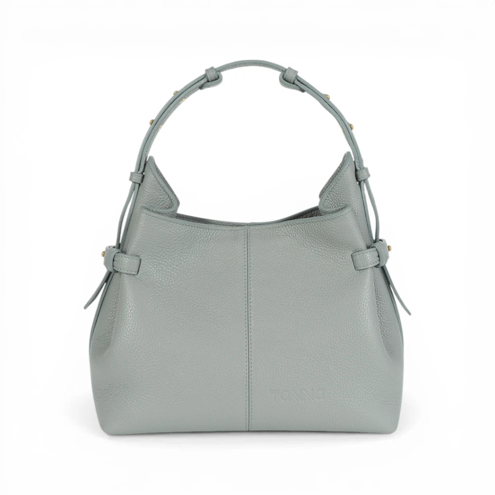 Geanta  din piele Bizonata Ice Grey Medium Boucle