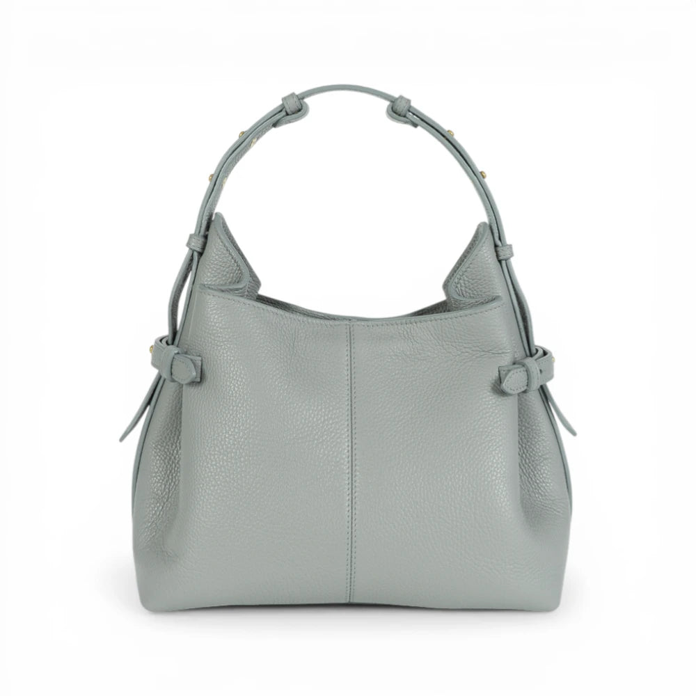 Geanta  din piele Bizonata Ice Grey Medium Boucle