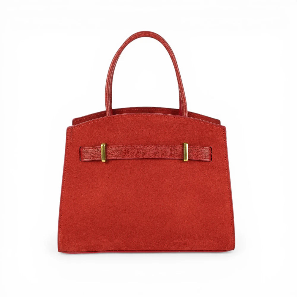 Geanta din piele naturala Rosu suede Delle Mini Imagine principală a produsului