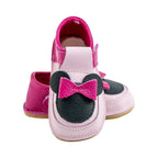 Pantofi barefoot din piele naturala Roz -fuxia Minnie