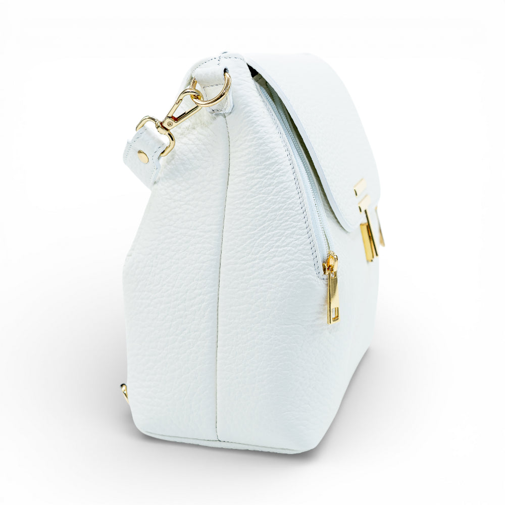Rucsac din piele naturala pentru femei 2 in 1  Alb Smart Imagine secundară a produsului
