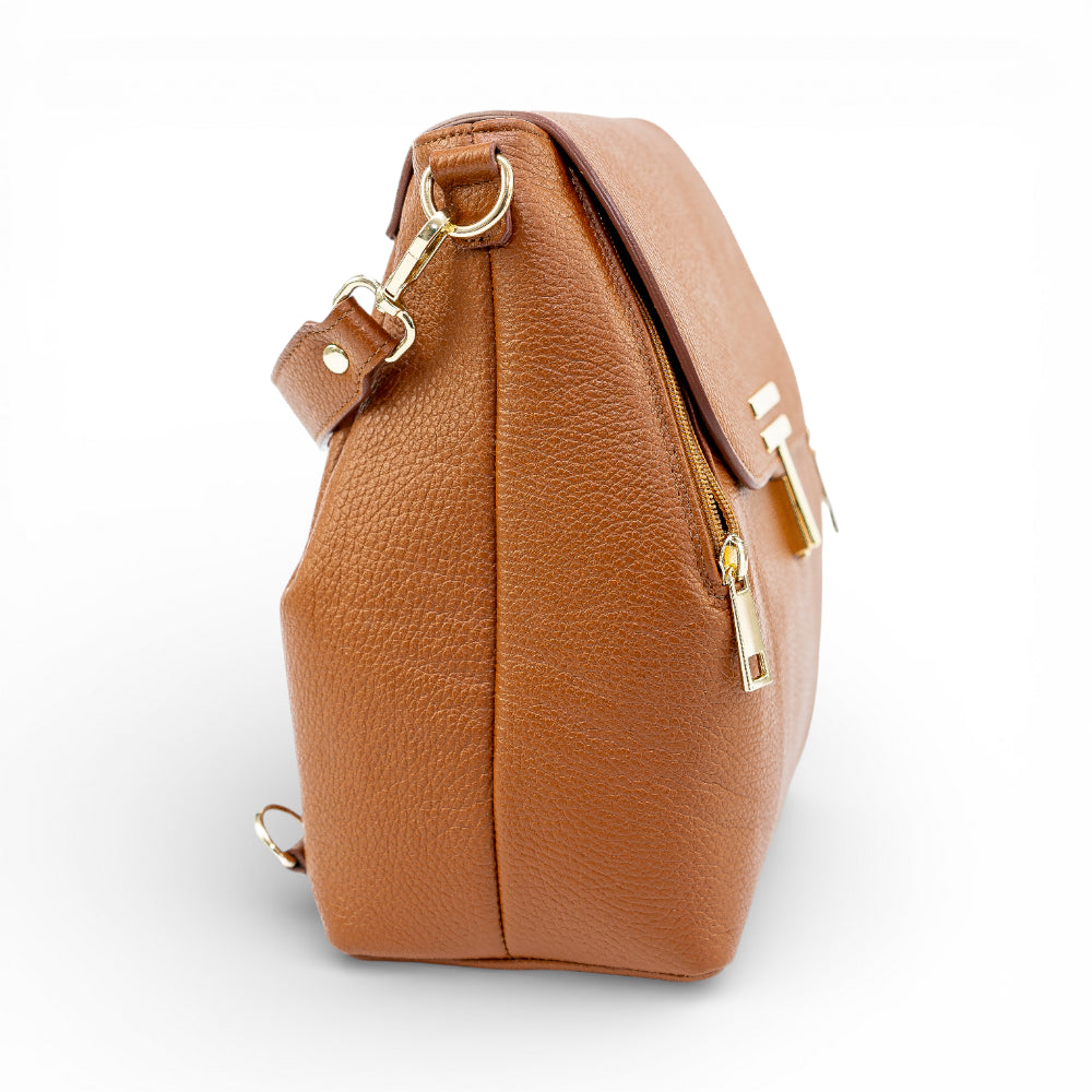 Rucsac din piele naturala pentru femei 2 in 1  Camel Smart Imagine secundară a produsului