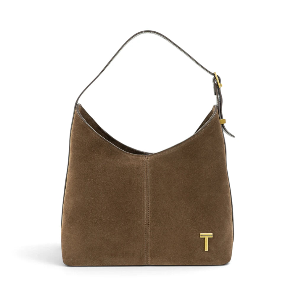 Geanta din piele naturala Suede Chocolate Thianna