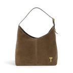 Geanta din piele naturala Suede Chocolate Thianna