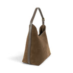 Geanta din piele naturala Suede Chocolate Thianna