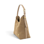 Geanta din piele naturala Suede Caramel Thianna