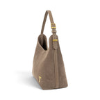 Geanta din piele naturala Suede Capuccino Thianna