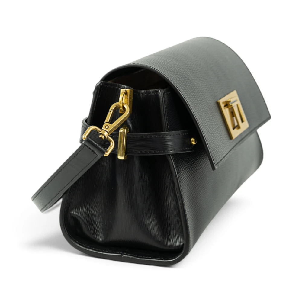 Geanta din piele naturala Black Saffiano Bella