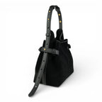 Geanta din piele întoarsă Black  Suede MICRO BOUCLE