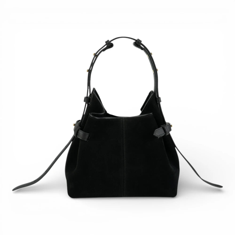 Geanta din piele întoarsă Black  Suede MICRO BOUCLE Imagine principală a produsului