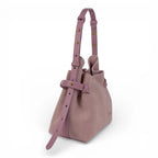 Geanta din piele întoarsă Powder pink Suede MICRO BOUCLE