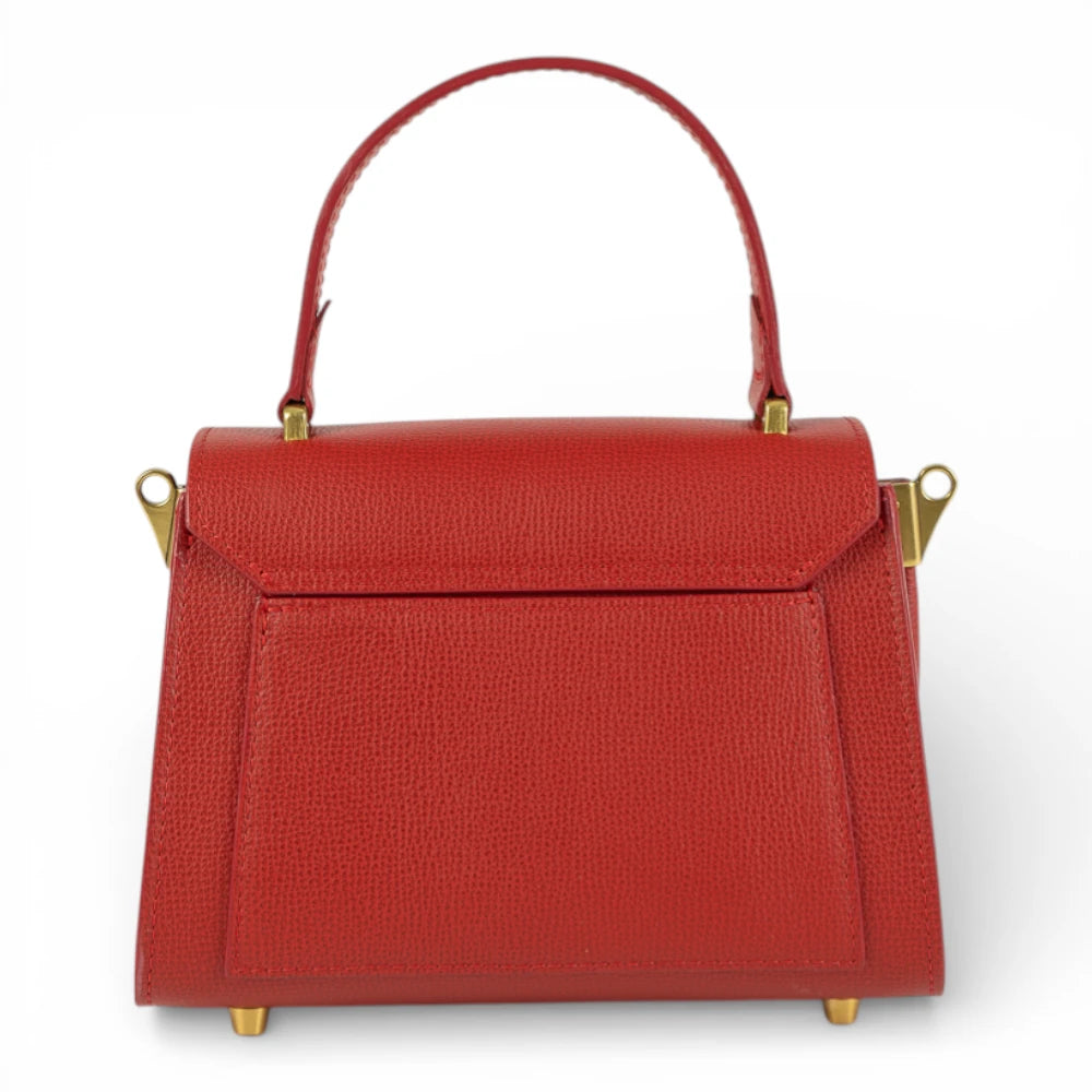 Geanta din piele naturala Red parmellato MINI POLINE editie limitata