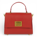 Geanta din piele naturala Red parmellato MINI POLINE editie limitata
