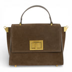 Geanta din piele naturala Chocolate suede MINI POLINE editie limitata