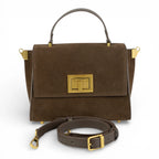 Geanta din piele naturala Chocolate suede MINI POLINE editie limitata