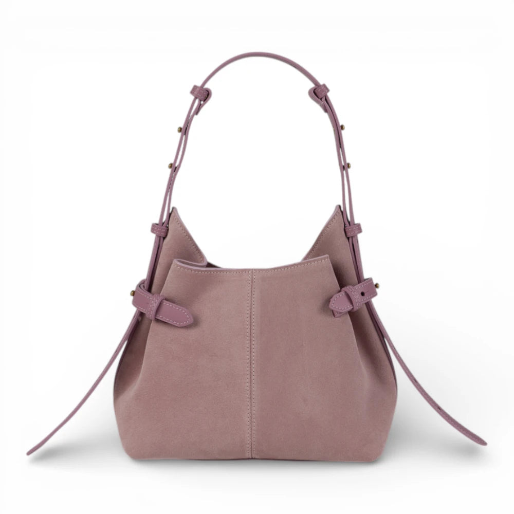 Geanta din piele întoarsă Powder pink Suede MICRO BOUCLE Imagine secundară a produsului