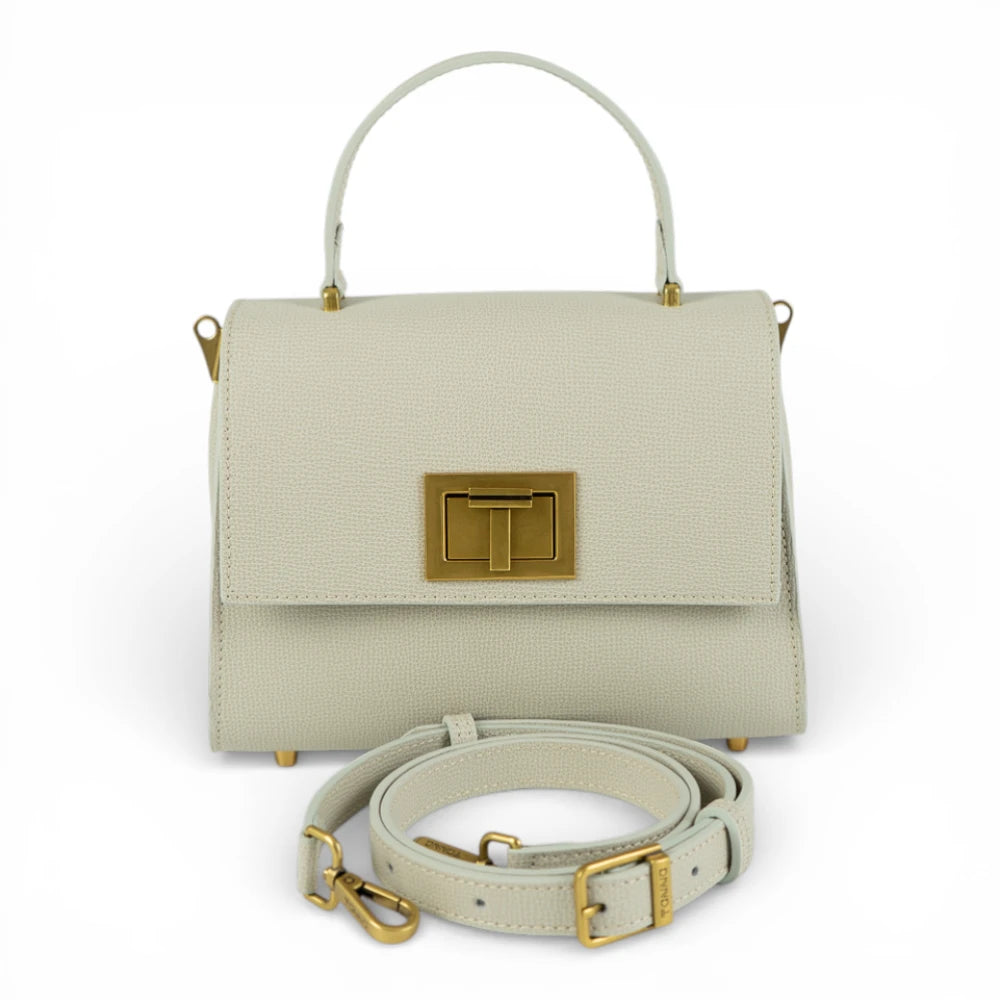 Geanta din piele naturala Cloud dancer parmellato MINI POLINE