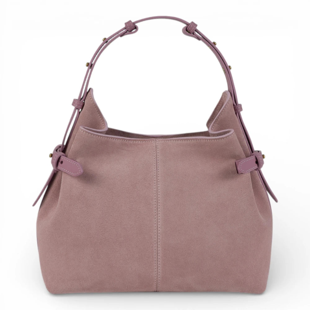 Geanta  din piele întoarsă Powder pink  Medium Boucle Imagine secundară a produsului