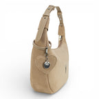 Geanta din piele naturala Bej Suede Moon Medium