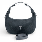 Geanta din piele naturala Bleumarin Suede Moon Medium