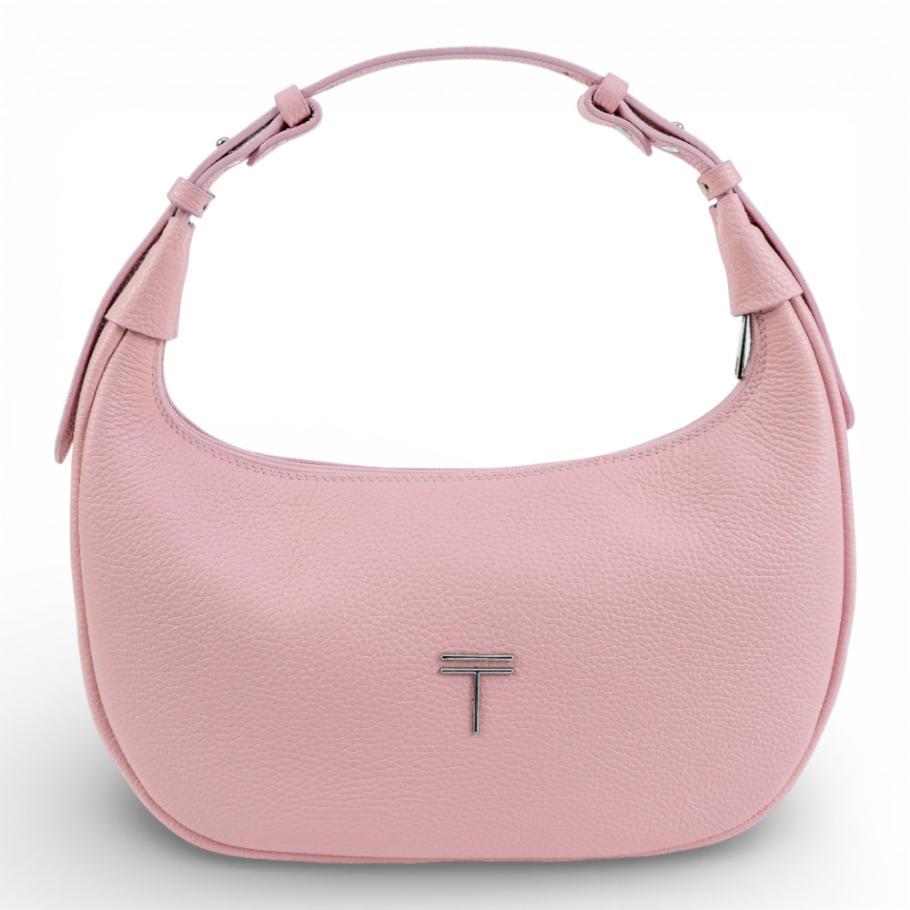 Geanta din piele naturala Roz pudrat Moon Medium