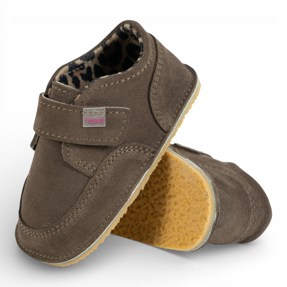Ghete barefooot din piele naturala Praline Suede
