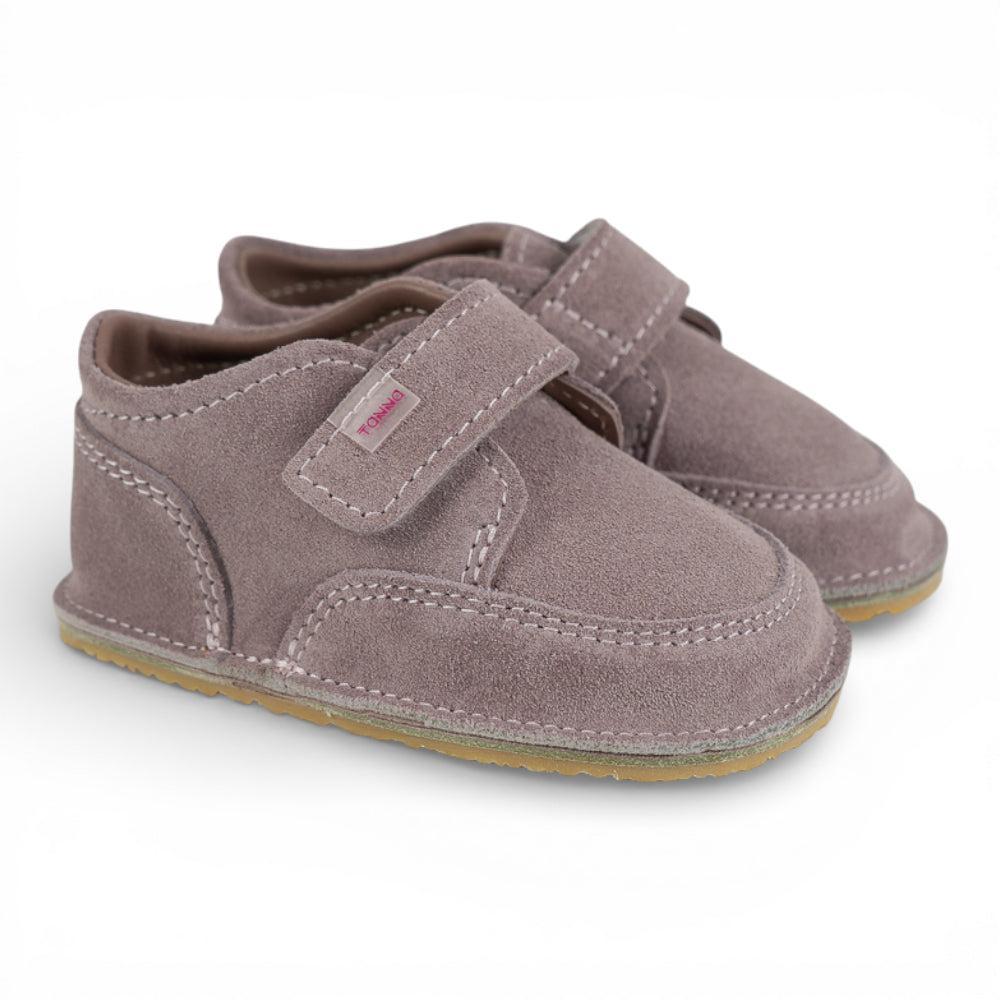 Ghete barefooot din piele naturala Roz pudrat Suede